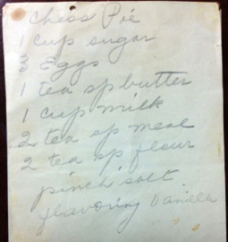 Maw Maw's hand-written recipe